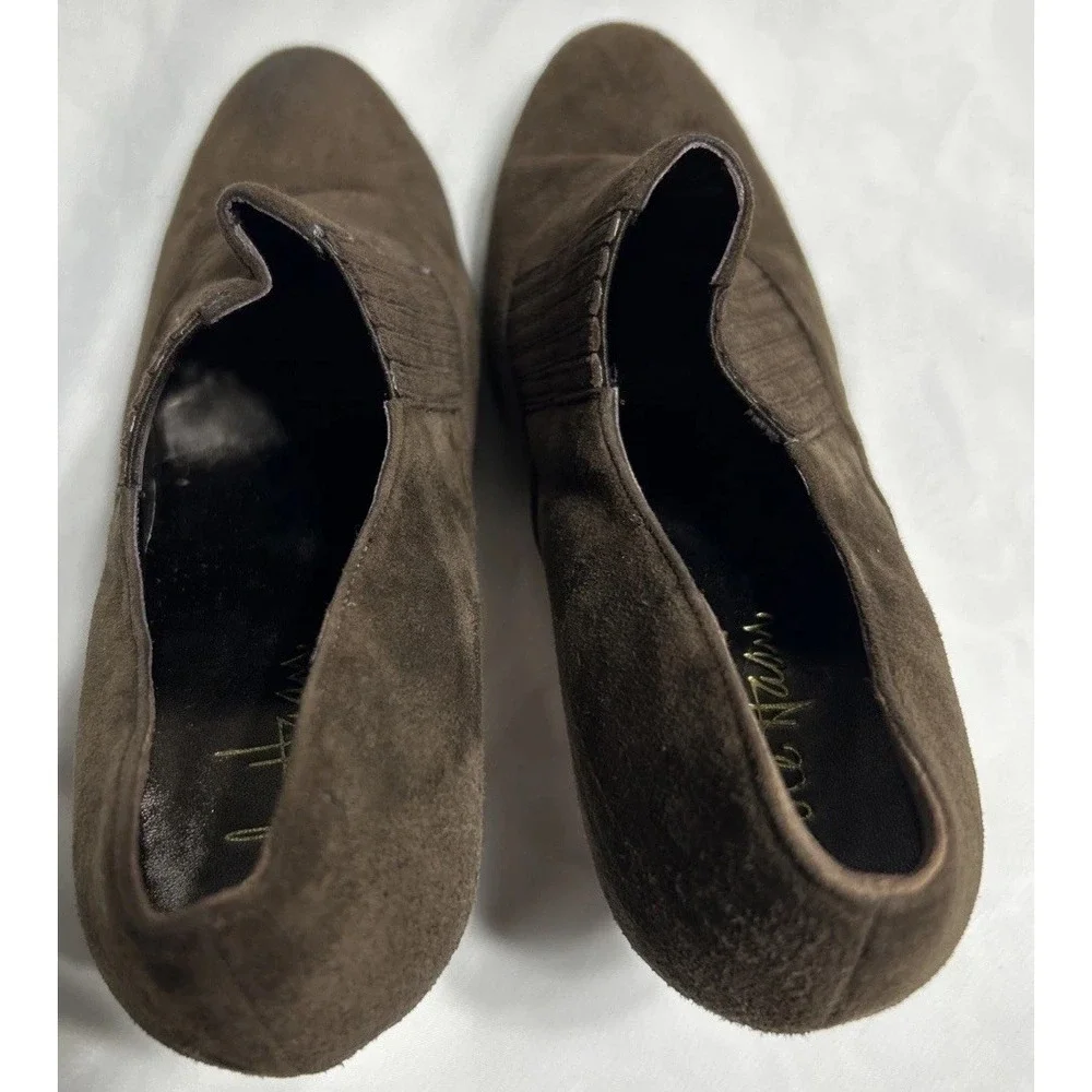 Cole Haan Air Talia Gore Slip On Ankle Bootie Womens 7.5 B Brown Suede Boot Shoe